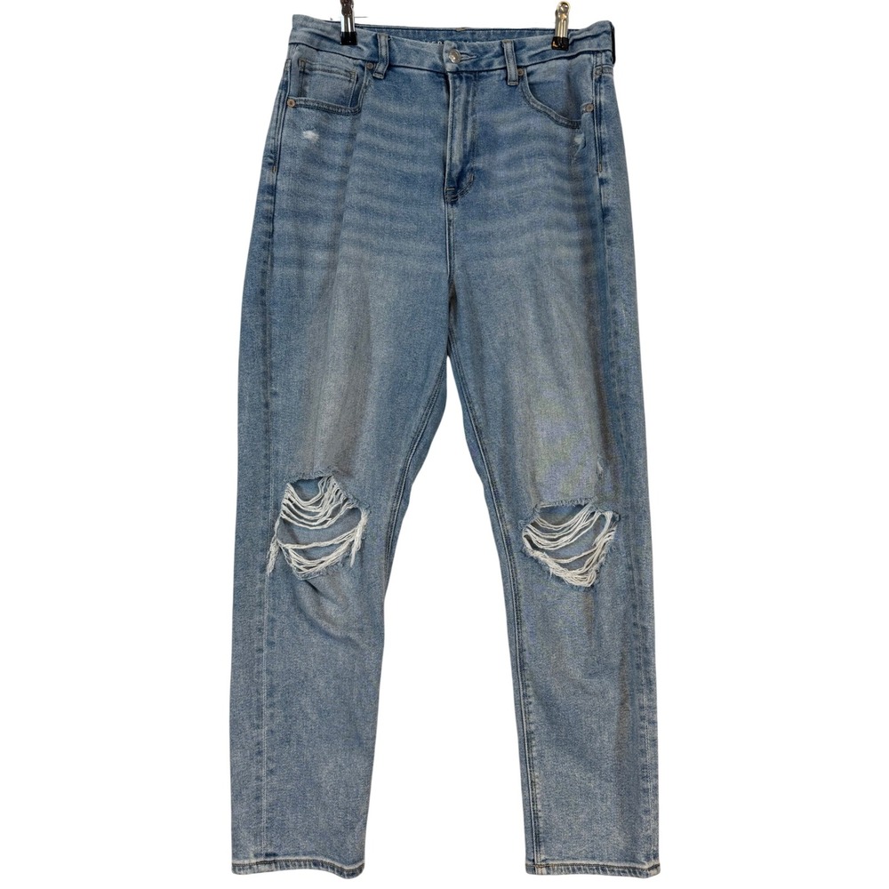 American Eagle Mom Jean Women 10 Light Wash High Rise Tapered Blue 90s Y2K Retro